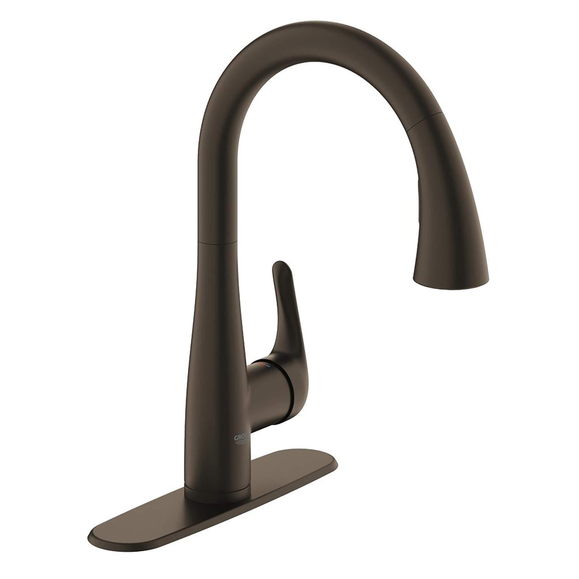 Single Handle Pull Down Kitchen Faucet Dual Spray 175 GPM GROHE OIL RUBBED BRONZE